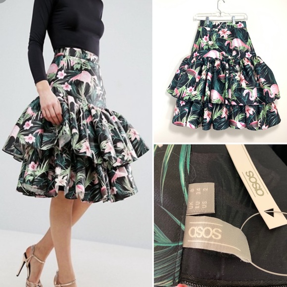 ASOS Dresses & Skirts - Asos skirt in flamingo print.  Size 2